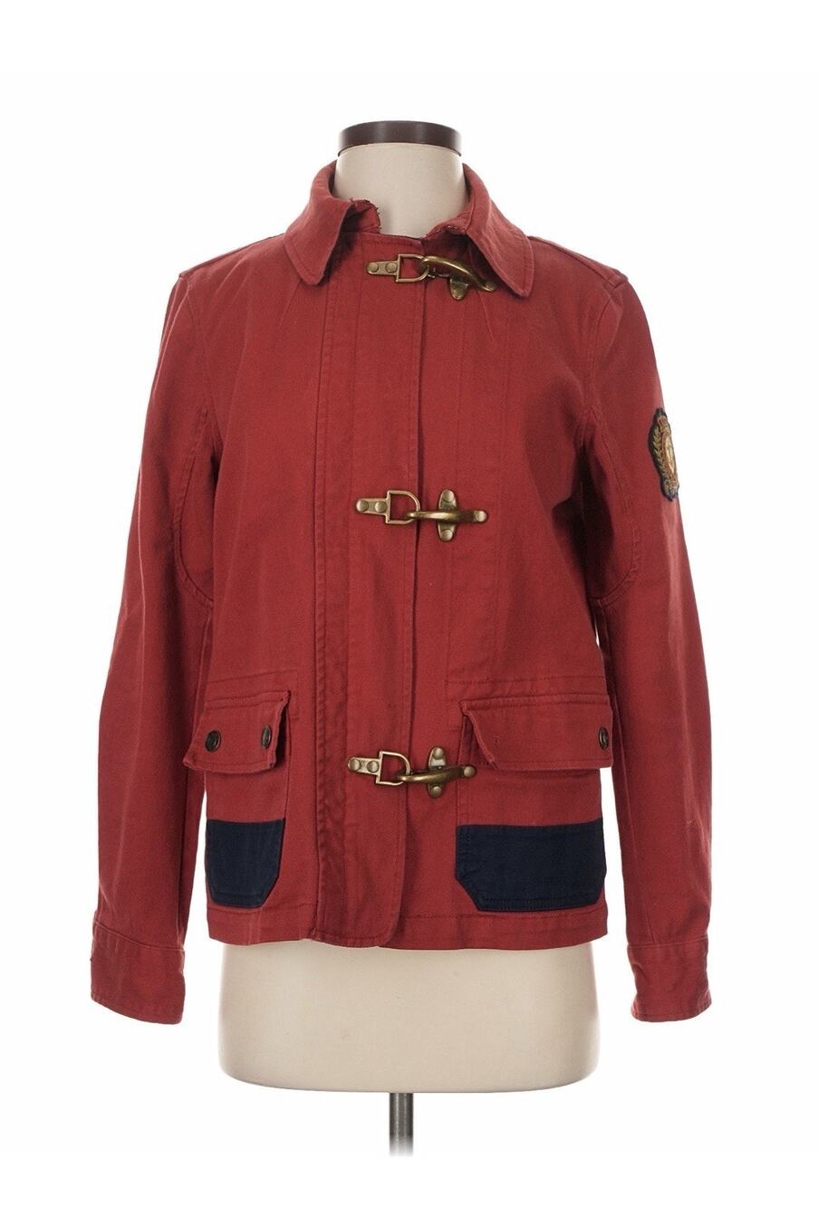VTG Lauren Jeans Company Lobster Clasp Barn Jacket Classic Fireman Naval Red S